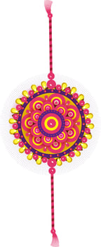 Colorful Floral Rakhi Wristband Element. vector