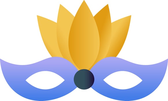 Flat Style Eye Mask Icon In Yellow And Blue Color. vector
