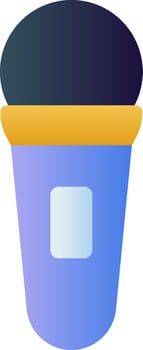 Wireless Microphone Yellow And Blue Icon. vector