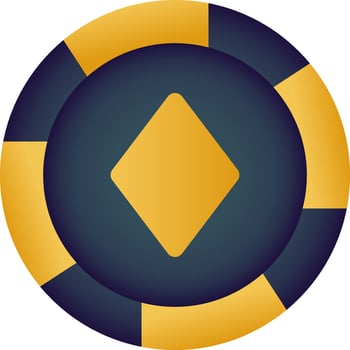 Yellow And Golden Diamond Chip Icon In Flat Style. vector