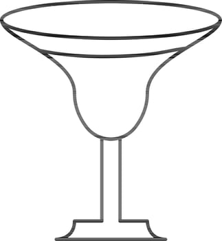Isolated Cocktail Glass Icon In Black Outline. vector