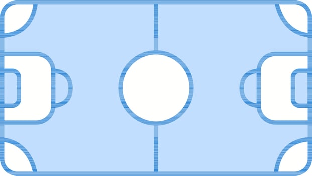 Football Court Icon In Blue And White Color. vector