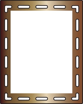 Bronze Rectangle Frame With Space Icon In Flat Style. vector