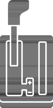 Black And White Auto Gear Stick Icon Or Symbol. vector