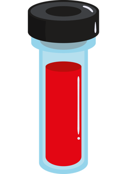laboratory flask with blood icon isolated png