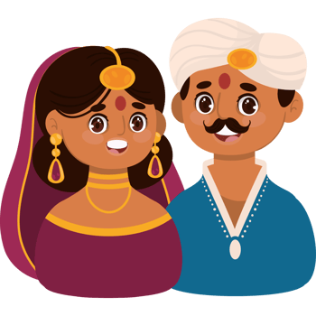 indian couple portrait icon isolated png