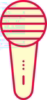 Wireless Microphone Icon In Red And Yellow Color. vector