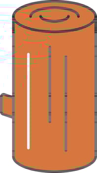 Brown Wood Log Icon In Flat Style. vector