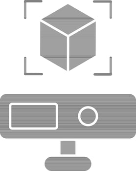 Virtual Or Hologram Projector Icon In Gray And White Color. vector