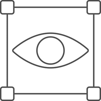 Gray Thin Line Vision Or Eye Selection Icon. vector