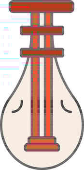 Orange And White Biwa Icon In Flat Style. vector