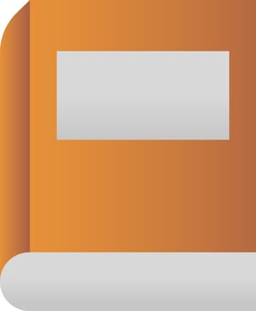 Book Icon In Orange And Gray Color. vector