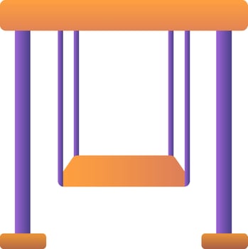 Swing Icon In Purple And Orange Color. vector