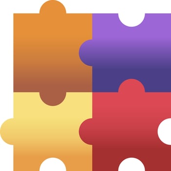 Colorful Jigsaw Puzzle Icon. vector