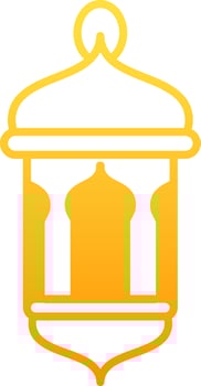 Illustration of Antique Lantern or Lamp Icon in Flat Style. vector