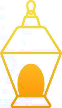 Lantern or Lamp Icon in Yellow And White Color. vector
