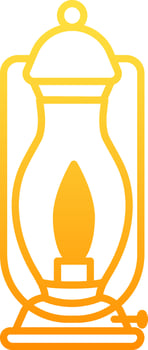 Isolated Vector Illustration of Oil Lamp Icon.