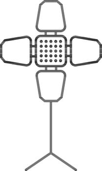 Studio Light Flat Icon In Line Art. vector