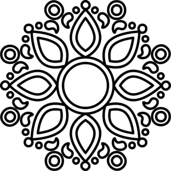 Mandala Icon In Line Art. vector