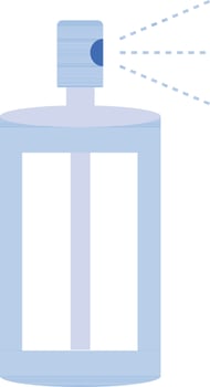 Spray Bottle Icon In Blue And White Color. vector