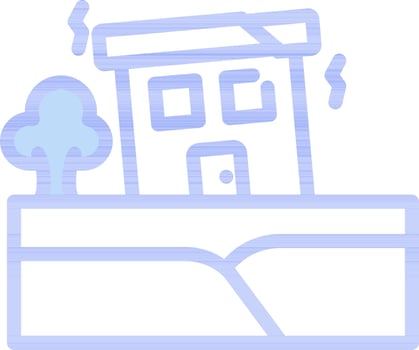 Isolated Earthquake Icon in Blue Color. vector