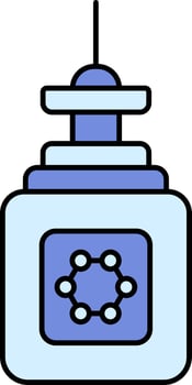 Nanomanipulator Icon In Blue Color. vector