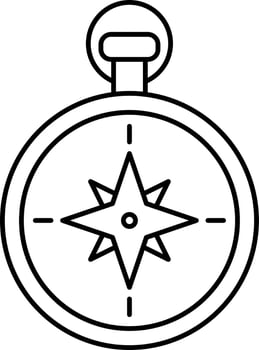 Stroke Style Compass Icon Or Symbol. vector