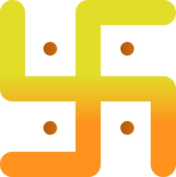 Swastika Icon Or Symbol In Yellow And Orange Color. vector