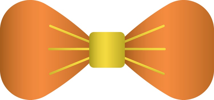 Bow Tie Icon In Orange And Golden Color. vector