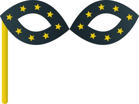 Starry Masquerade Eye Mask Icon In Yellow And Grey Color. vector