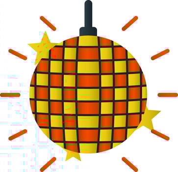Disco Light icon In Orange And Yellow Color. vector
