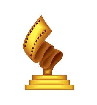 trophy movie award icon white background vector