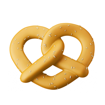 traditional knot pretzel bread pastry with seeds western dessert food snack 3d render icon illustration isolated png
