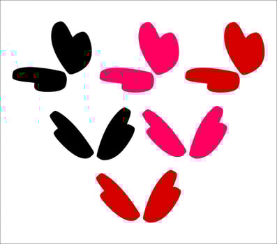 Couple love illustration with three colors, love icon, vector. vector