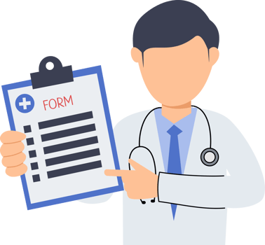 doctor holding health form png