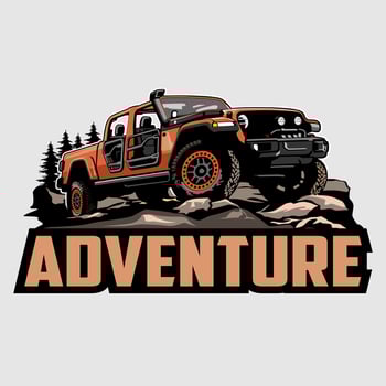pick up truck illustration logo design vector