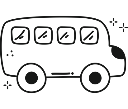 hand drawn bus illustration  png