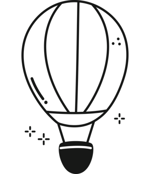 hand drawn hot air balloon  png