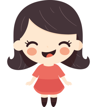 Cute  girl in joyful celebration  png