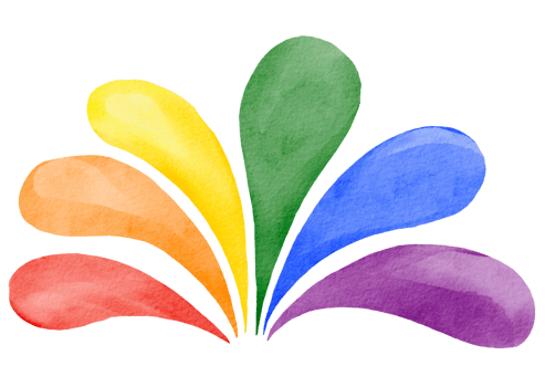 Rainbow splash watercolor painting isolate on png