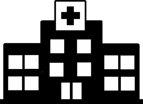 Hospital icon vector illustration. Fit for health education.