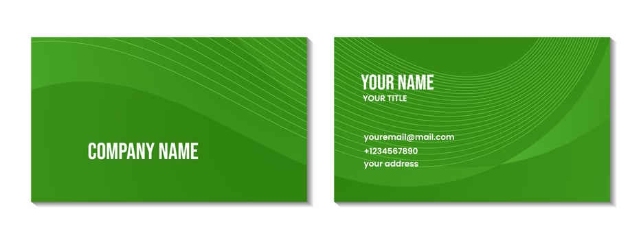 abstract business card design with green gradient colorful wave background for business vector