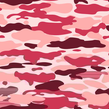 Seamless pink camouflage pattern Fashion pink camo texture background Abstract vector illustration for cuniform cloth design Camouflage wallpaper, wrap, fabric, textile print Vector illustration