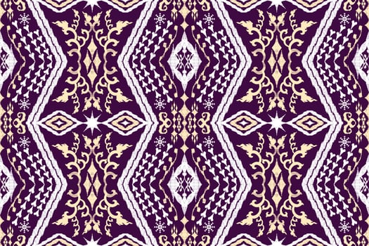 Ikat Figure aztec embroidery style. Geometric ethnic oriental traditional art pattern.Design for ethnic background,wallpaper,fashion,clothing,wrapping,fabric,element,sarong,graphic,vector illustration vector