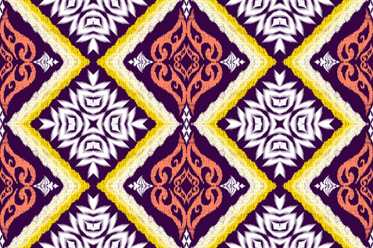 Ikat Figure aztec embroidery style. Geometric ethnic oriental traditional art pattern.Design for ethnic background,wallpaper,fashion,clothing,wrapping,fabric,element,sarong,graphic,vector illustration vector