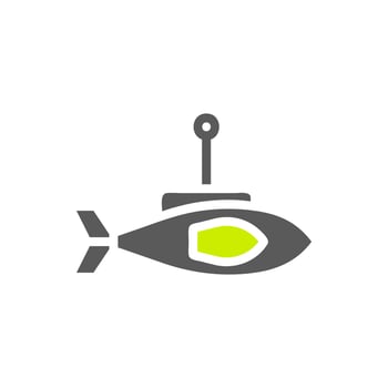 Submarine icon solid grey vibrant green colour military symbol perfect. vector