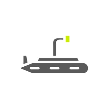 Submarine icon solid grey vibrant green colour military symbol perfect. vector