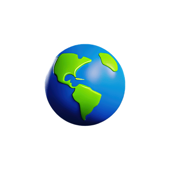 3D Cartoon planet Earth icon png
