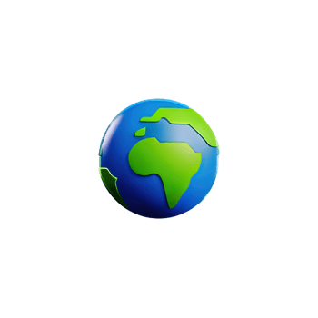 3D Cartoon planet Earth icon png