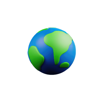 3D Cartoon planet Earth icon png